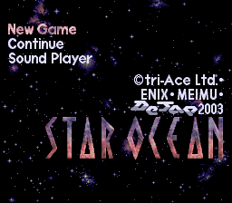 Star Ocean (English Translation) Title Screen